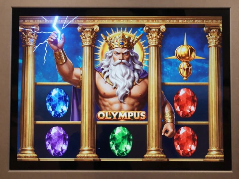 Gates of Olympus 1000 Slot Screenshot mit Zeus und Multiplikator-Edelsteinen