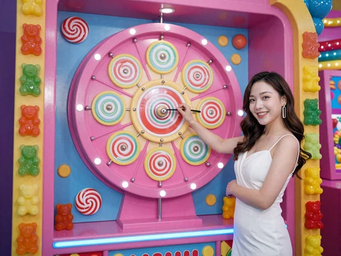 Sweet Bonanza Candyland Live Show mit S&uuml;&szlig;igkeiten-Thema im CasinoLab