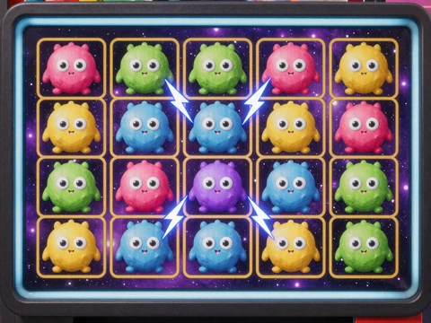 Reactoonz 2 Slot mit bunten Alien-Symbolen und Cluster-Mechanik