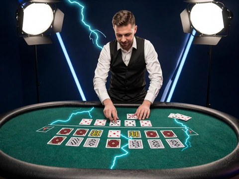 Lightning Blackjack Live-Tisch mit Multiplikatoren im CasinoLab Live-Casino